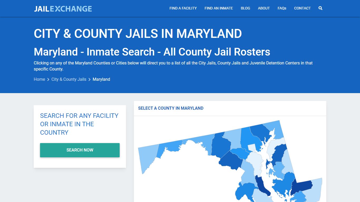 Inmate Search - Maryland County Jails | Jail Exchange