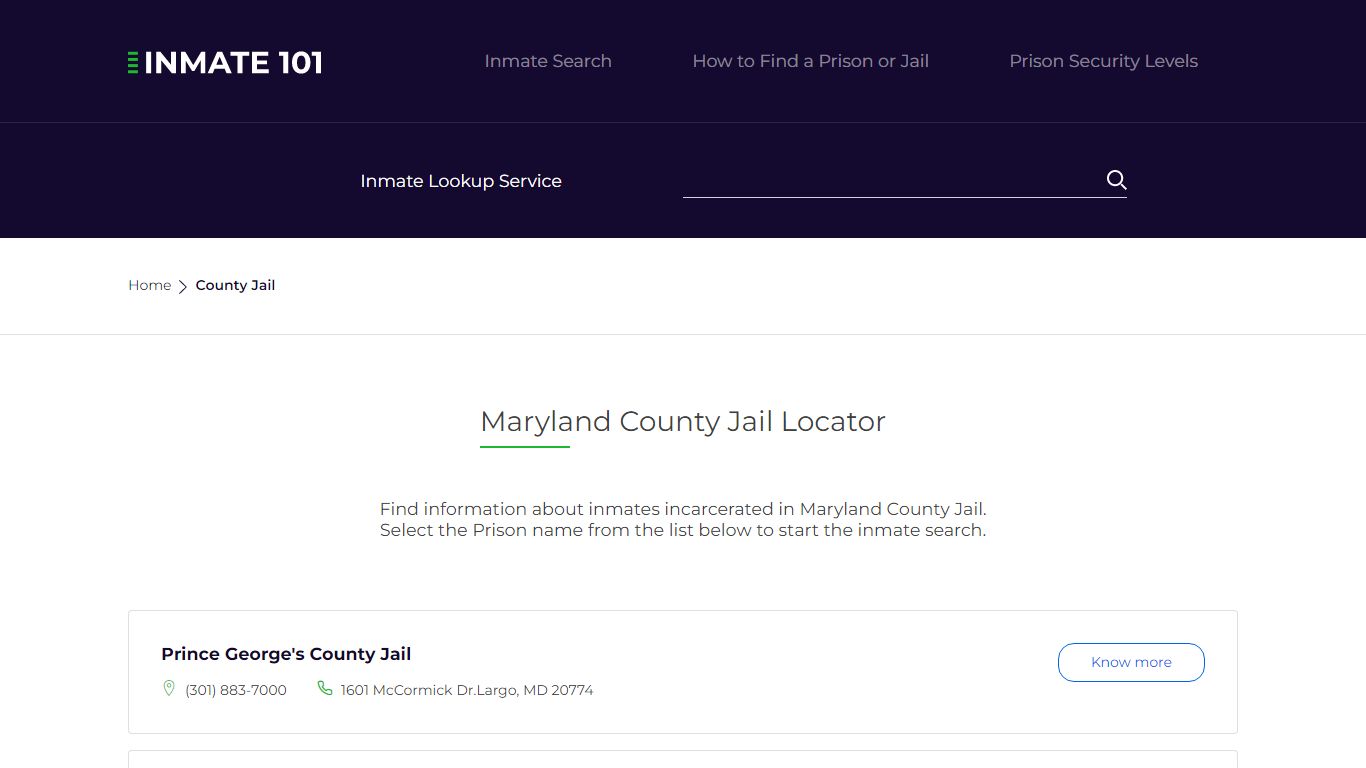Maryland County Jail Inmate Search | Free Inmate Lookup